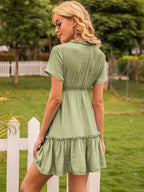 Flared Dress with Ruffle Details
