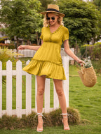 Flared Dress with Ruffle Details