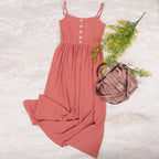 Smocked Dress with Button Details