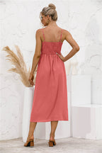 Smocked Dress with Button Details