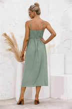 Smocked Dress with Button Details