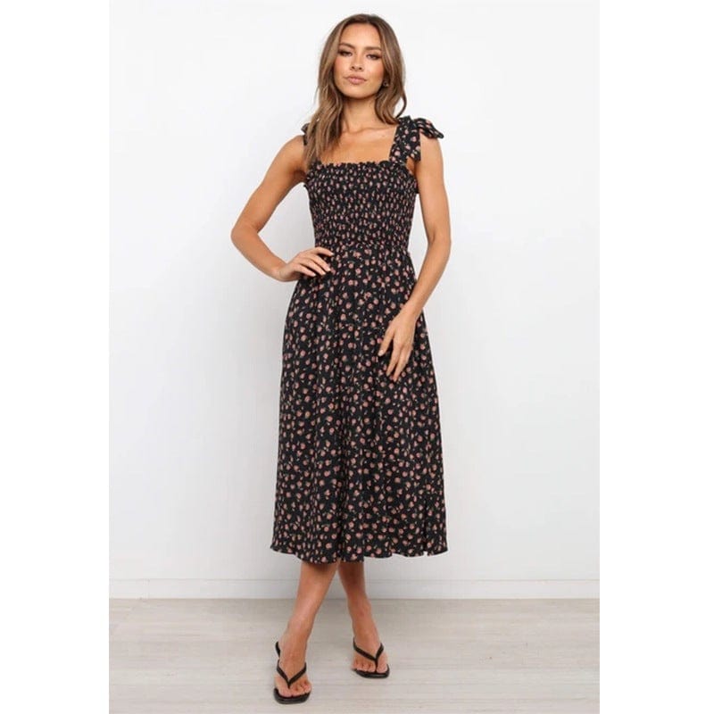 Floral Smocked Dress with Ruffle Details