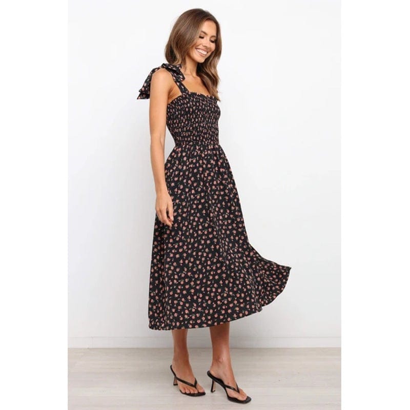 Floral Smocked Dress with Ruffle Details