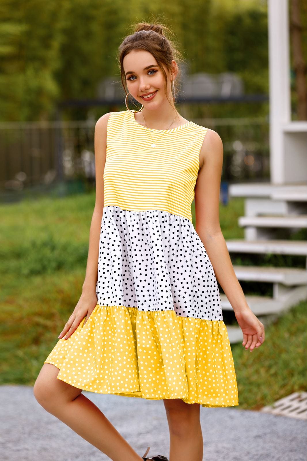 Printed Tiered Dress