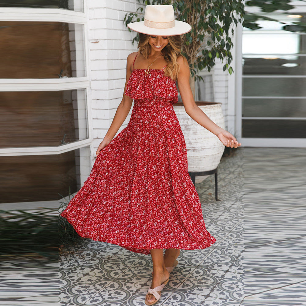 Boho Maxi Dress with Ruffle Details