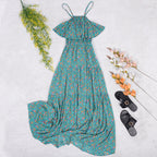 Boho Maxi Dress with Ruffle Details