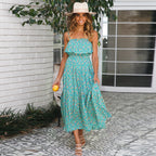 Boho Maxi Dress with Ruffle Details