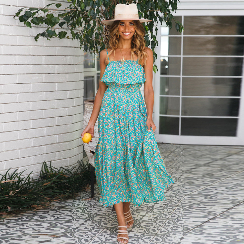 Boho Maxi Dress with Ruffle Details