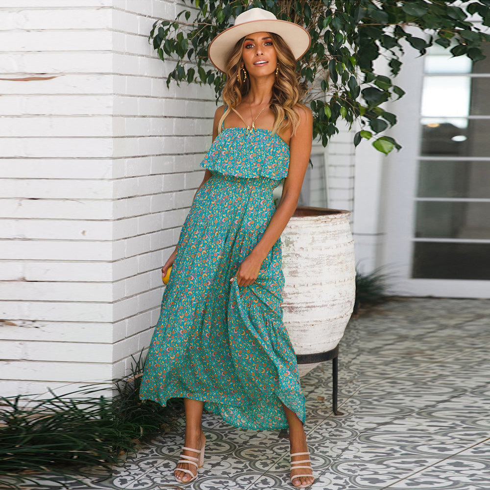 Boho Maxi Dress with Ruffle Details