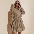 Tie-Waist Tiered Dress with Ruffle Details