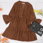 Polka-Dot Long-Sleeve Dress