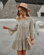 Polka-Dot Long-Sleeve Dress