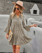 Polka-Dot Long-Sleeve Dress