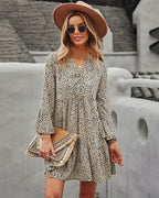 Polka-Dot Long-Sleeve Dress