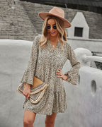 Polka-Dot Long-Sleeve Dress
