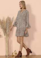 Polka-Dot Long-Sleeve Dress