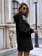Leopard-Print Drop-Shoulder Dress with a Front Zip