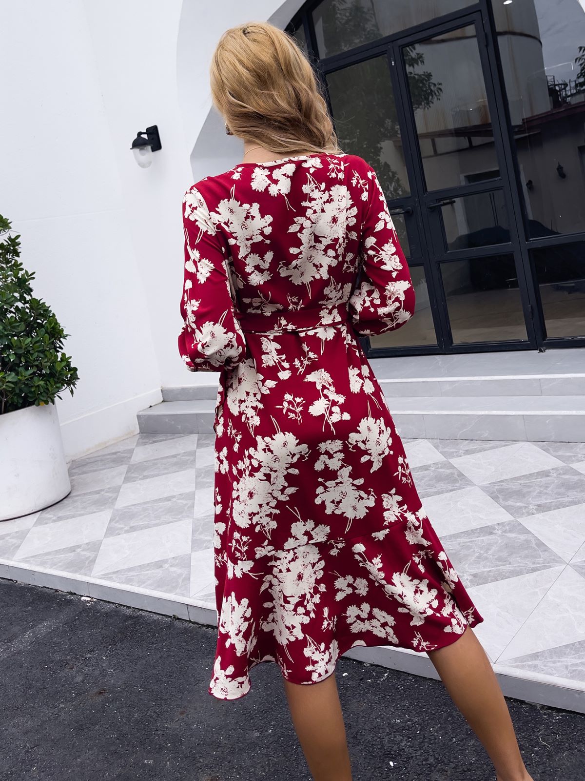 Floral Wrap-Style Dress
