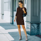 Bodycon Dress with Button Details
