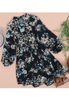 Printed Collared Retro Dress