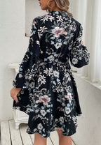 Printed Collared Retro Dress