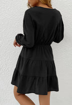 Tiered Dress with a Waist Tie