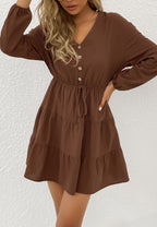 Tiered Dress with a Waist Tie