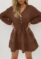 Tiered Dress with a Waist Tie