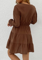 Tiered Dress with a Waist Tie