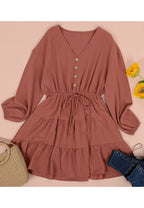 Tiered Dress with a Waist Tie
