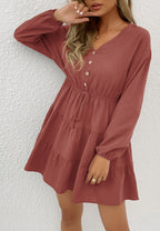 Tiered Dress with a Waist Tie