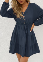 Tiered Dress with a Waist Tie