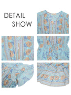 V-Neck Button-Front Dress with Butterfly Details