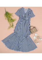 Printed Dress with a V-Neck