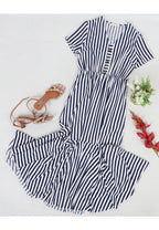 Printed Dress with a V-Neck