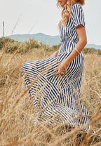 Printed Dress with a V-Neck