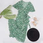 Printed Wrap-Style Dress
