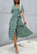 Printed Wrap-Style Dress