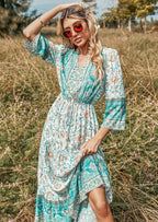 Boho Dress with a V-Neck