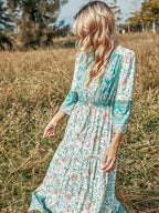 Boho Dress with a V-Neck