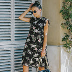 Floral Ruffled Retro Dress