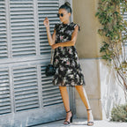 Floral Ruffled Retro Dress