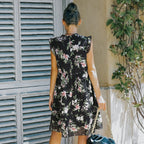 Floral Ruffled Retro Dress