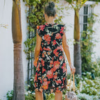 Floral Ruffled Retro Dress
