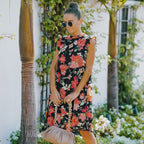 Floral Ruffled Retro Dress