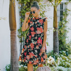 Floral Ruffled Retro Dress