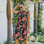 Floral Ruffled Retro Dress