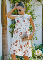 Floral Ruffled Retro Dress