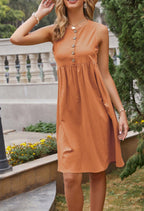 Empire-Waist Dress with Button Details
