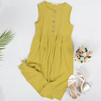 Empire-Waist Dress with Button Details